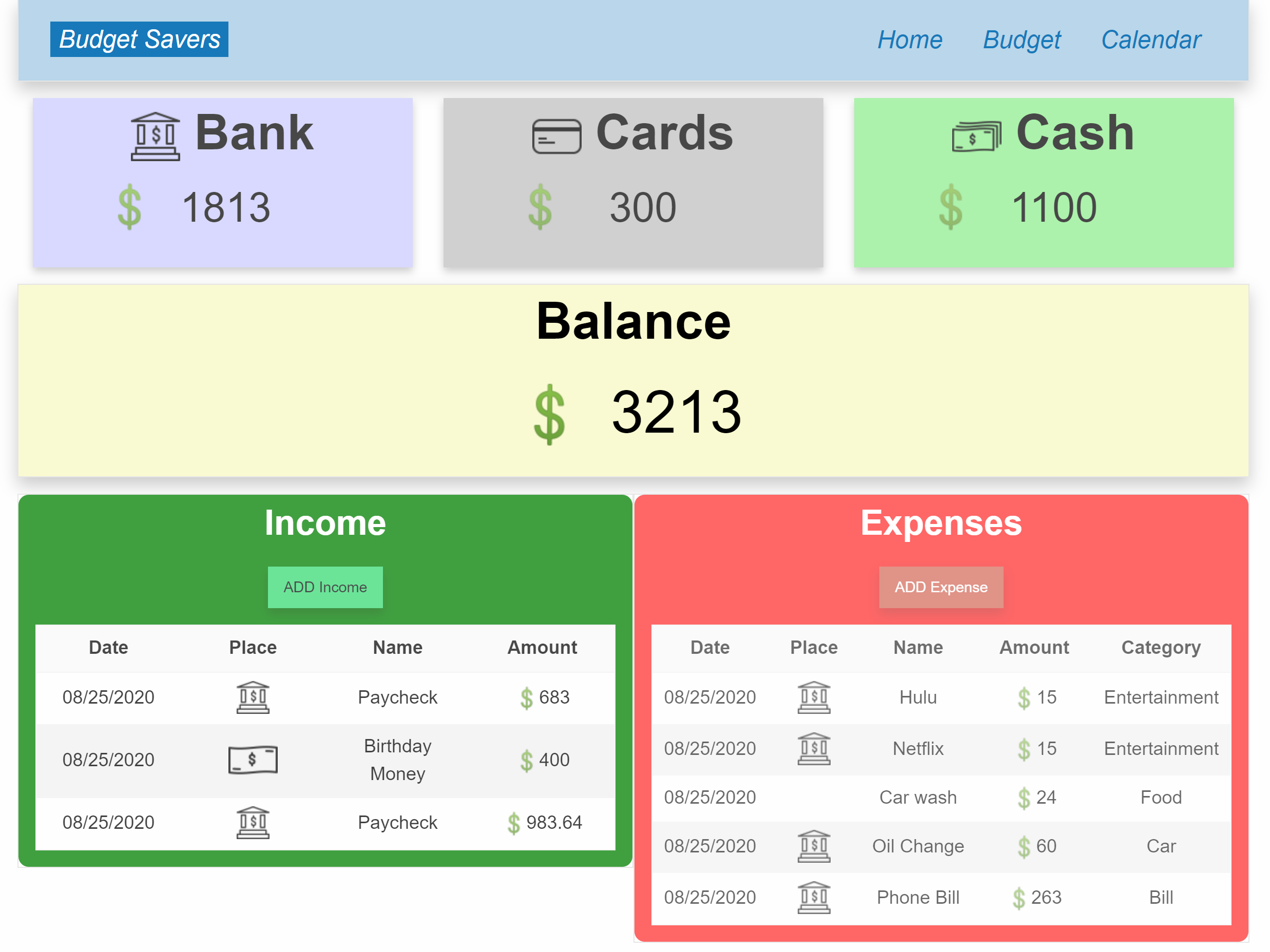 Image of budget Savers live site
